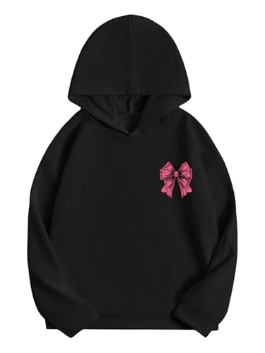 Verdusa Mommy and Me Matching Outfits Bow Letter Graphic Hoodie Lightweight Sweatshirts Cute Preppy Coquette Tops2