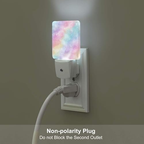 Image of Rainbow Colorful LED Plug-in Night Light 2-Pack, Auto Sensor Nightlights Set of 2 for Bedroom Bathroom Corridors