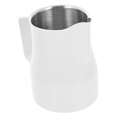 STOBAZA Copa Inoxidable Espumar Leche Taza Ergonómica con Vertedor para Café Espresso y Uso Doméstico y Cafeterías