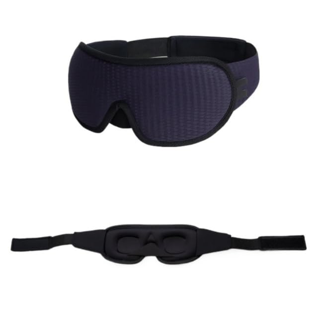 Masque de sommeil YDMHYLAI Masque de sommeil rembourré doux, abat-jour de voyage bloquant la lumière, portable, léger, lavable, facile à nettoyer(Navy)