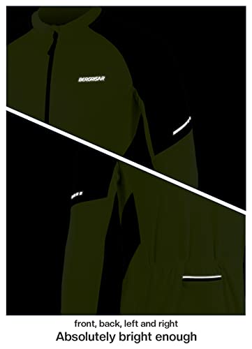 BERGRISAR Men's Basic Cycling Jerseys Long Sleeves Bike Bicycle Shirt Zipper Pockets BG012