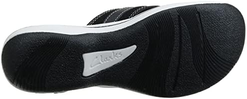 Clarks Women's Breeze Sea-Hanging Flip-Flop, Black Synthetic, 6 | Image 4