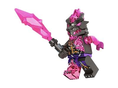 LEGO Ninjago Crystalized: Vengestone Guard Minifigure with Vengestone Spear, Yellow - Image 3