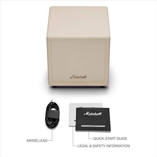 Image of Marshall Heston Sub 200 Subwoofer - Deep Bass for TV, Movies, and Music | Bluetooth LE and RCA Mono Connectivity - Cream