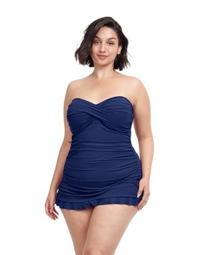 Profile by Gottex Women's Tutti Frutti Full Figure Bandeau Swimdress