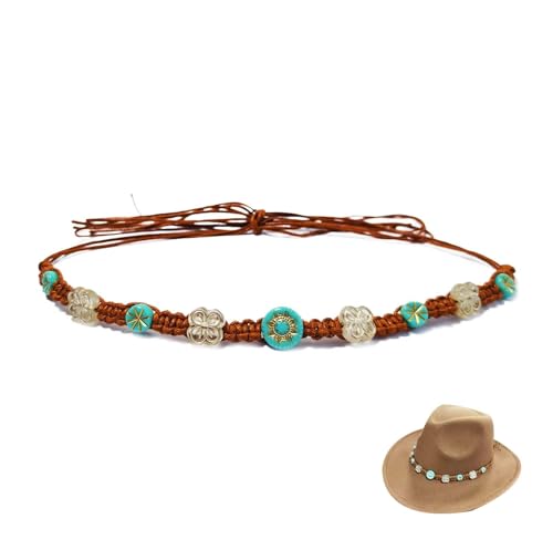 Image of Cowboy Hat Bands for Men Women, Leather Hatbands Belt for Cowboy /Western /Fedora /Cowgirl Hats