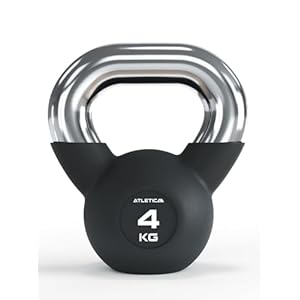 Kettlebells | 4-32 kg |Gummierte Kugelhantel mit Chromgriff | Hochwertige Stahllegierung | Studioqualität | Funktionelles Ganzkörpertraining Gewicht 4kg