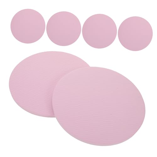 TOBBOMEY 6個丸型ヨガマット 膝サポートクッション 滑り止め高密クッション プランク ジャンプロープ対応 フィットネス ピラティス用 薄ピン