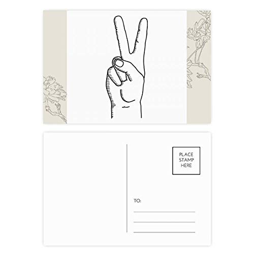 Cartes postales Victoire dessin ligne fleur carte de remerciement multicolore 5,7 x 3,8 pouces 20x