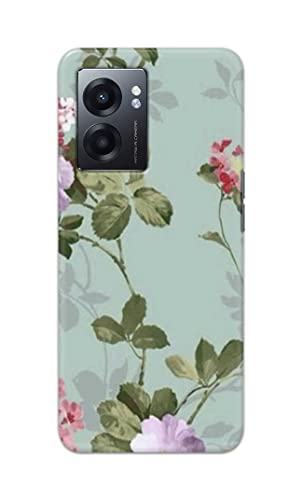 Image of Printed Hard Back Cover Case for Realme Narzo 50 5G Back Cover (Floral Painting) -702