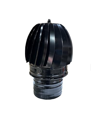 Sombrero para chimenea y estufas Extractor de humos Giratorio color Negro vitrificado diámetro 150mm