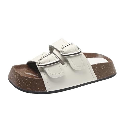 Womens Sandals Women's casual slippers, silver thick-soled height-enhancing sandals, versatile sandals