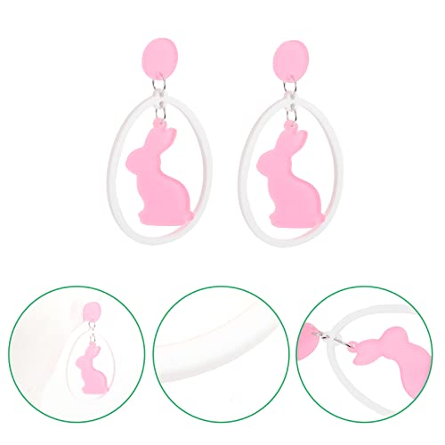 Boucles d'oreilles lapin de Pâques légères anti-irritation pour fille