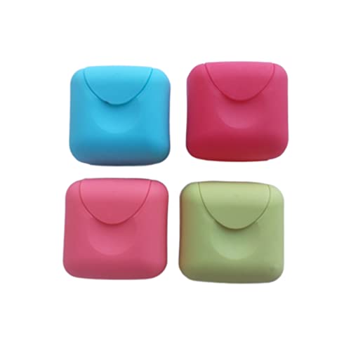 Portable Travel Soap Container Case Box Holder with Lid, Plastic Soap Dish Organizer for Bathroom Home Outdoor Hiking Camping (4 Pack)