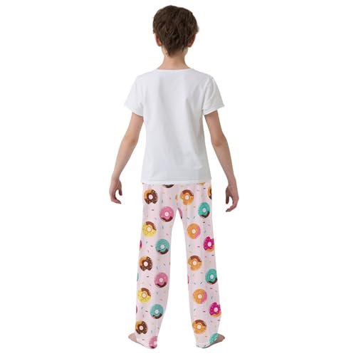 ZZXXB Colorful Donut Boys Long Pants Soft Trousers Elastic Waist Kids Lounge Bottoms with Pockets S-XL3