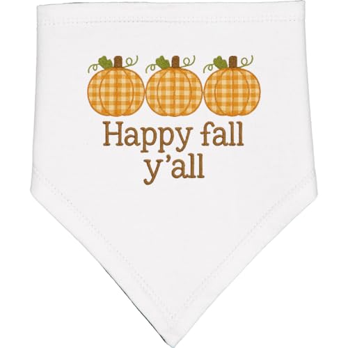inktastic Happy Fall Y'all Plaid Pumpkins Autumn Baby Bandana Bib