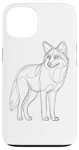 Coque pour iPhone 13 Line Art Coyote Coyotes
