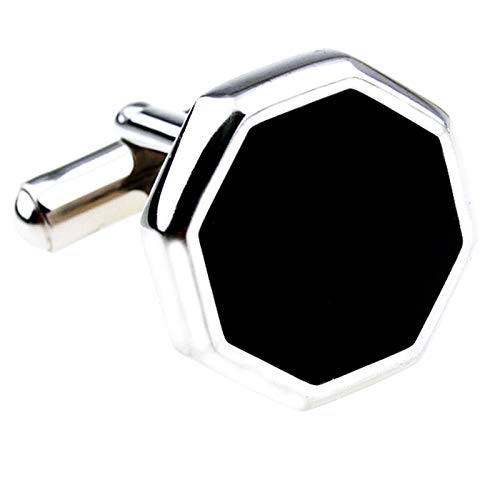 Daesar Mancuernillas para Hombre Enamel Octágono Negro miniatura 4