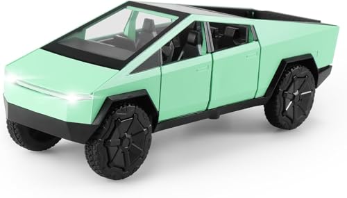 Image of Diecast Tesla Cybertruck Car Model - 1:36 Scale Alloy Car with Light & Sound, Pull-Back Action, Collectible Vehicle Toy for Kids & Collectors, Gift for Boys & Enthusiasts (Random Color)