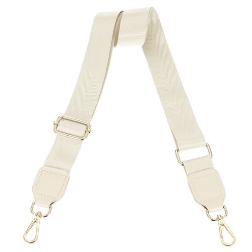 Image of uxcell Wide Shoulder Strap, 3.8cm Adjustable Purse Strap Replacement Crossbody Strap for Shoulder Bag Handbag, Beige, Gold Square Mouth Buckle