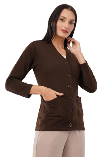 Image of URBANROCK Women Wollen v-Neck Cardigan Sweater for Winter wear with Front Pockets Plus Size Also Available