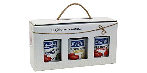 Geschenk/Geschenkset/Geschenkbox Hagebutten-Variationen, 3 x 340 g, Konfitüren extra