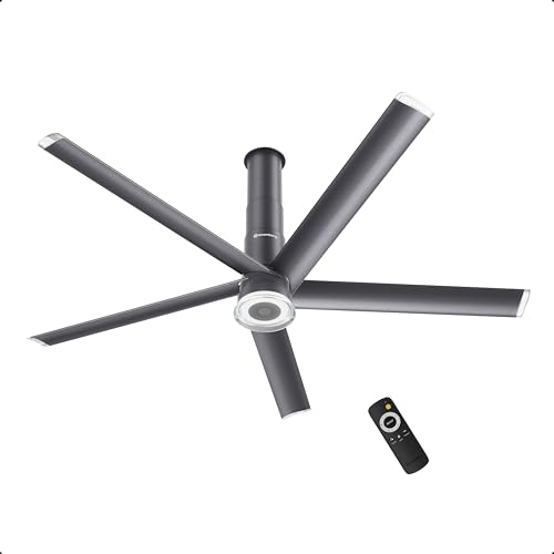 Image of atomberg Emperion Linea Smart 1250mm BLDC Ceiling Fan with IoT & Remote | | BEE 5 star | Advance Air+ Technology | Super Silent Fan | 12W Underlight | 5 Year Warranty | Lava Grey