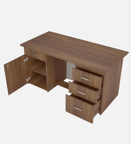 Image of COUCH CULTURE Craze Engineered Wood Study Table - Leon Teak | Multi-Purpose Study Table | | Computer Table | Office Table | 1 Year Warranty.