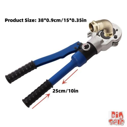 10T Hydraulische Presszange 1/2" 3/4" 1" Rohr Presszange Kupferrohr Pressbacken Hydraulic Pipe Crimper mit 3 Pcs Stirbt Hydraulischer Handcrimper für Kupferrohre