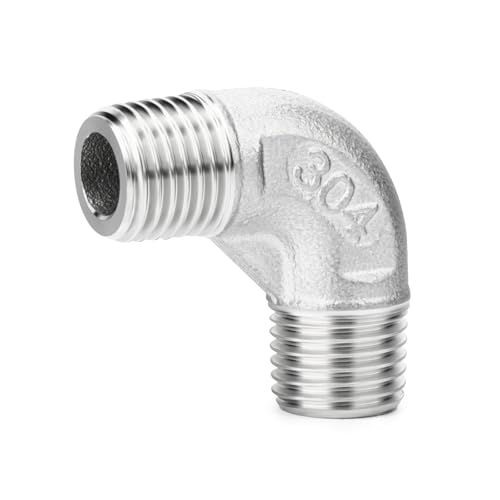 Codo de acero de 90 grados rosca macho NPT 1/4 para aire y combustible 8