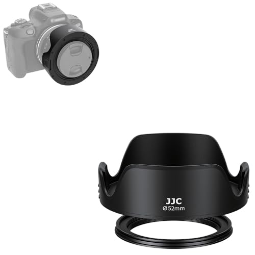 JJC   Parasol Universal de 52 mm, diseño de tulipán Compatible con Canon EF 40 mm F2.8, EF M 18 55 mm F3.5 5.6 IS STM, Nikon Z 26 mm F2.8, AF S DX 18 55 mm F3.5 5.6G VRII, Lente Sigma 30mm F1.4 DC DN