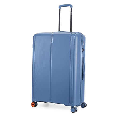 Image of Nasher Miles The Line Hard-Sided Polypropylene Check-in Luggage 28 inch | 75cm | 8 Wheels Large Trolley Bag for Travel | Suitcase (Dark Blue)
