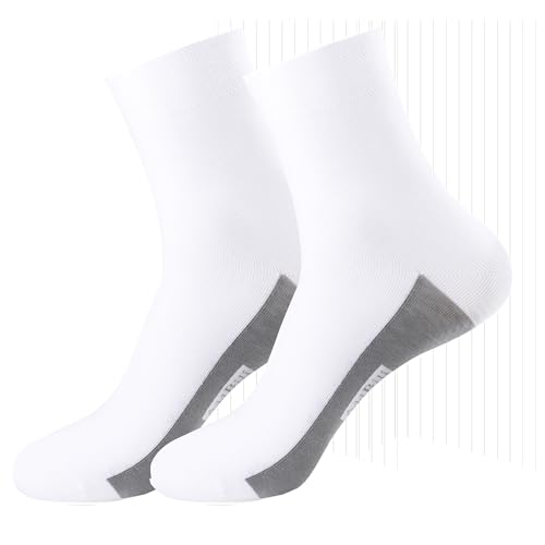 AddBili Grounding Socks 2 Pair with Conductive Fibers for Grounding Shoes and Mats Cotton Socks For Mem White