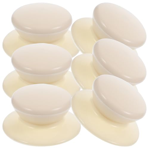 Beavorty 6 Manijas de Tapa de Sartén de Plástico Resistentes al Calor Desgaste Base Amplia, Diseño Compacto y Fácil Instalación para Accesorios de Cocina