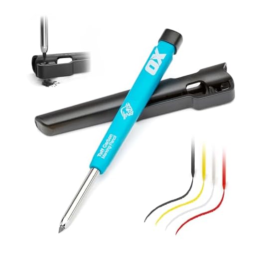 OX Tools Pro Tuff Carbon Marking Pencil Mechanical Construction Pencil Value Pack 4 Leads Included & Pencil Holder with Sharpener Belt Clip Refillable Construction Carpenter Pencil OX-P503210