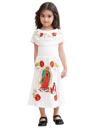 Image of Mexican Dress for Girls Traditional Vestidos Mexicanos Cinco de Mayo Embroidered Dresser Toddler Kids