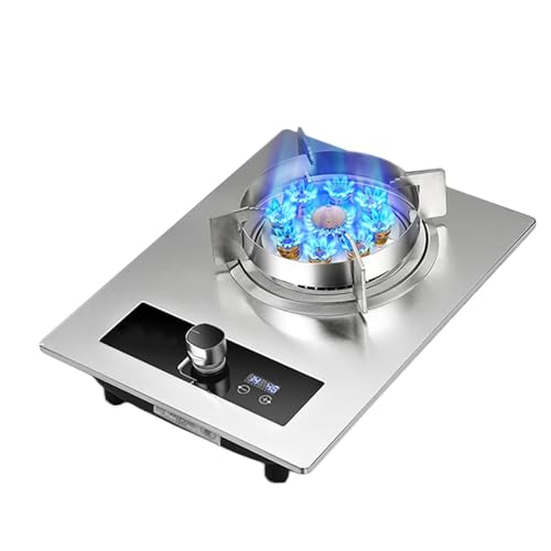 ステンレススチール製ガスコンロ、5.2KW キャンプ用ガスコンロ、ガス/LPガス変換ストーブ、独立タイマー、フレームアウト保護機能付き、シングルバーナーストーブ高炎、家庭用キッチン用(LPG)