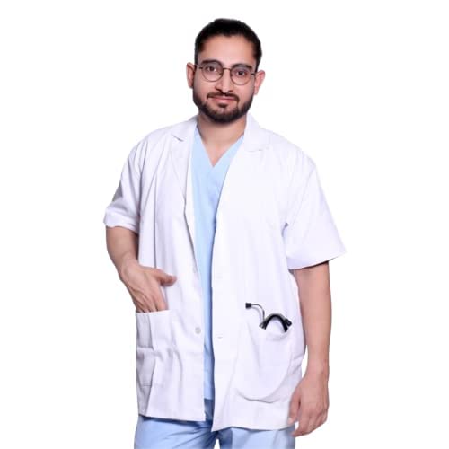 hangerage Apron Lab Coat White - Unisex Short Sleeves, Pack of 1-picture-24