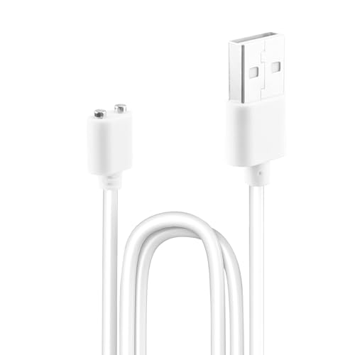Magnetic USB Charger Cable Replacement Charging Cord with Strong Magnet for Wireless Massager Smart Devices 7mm Dual Pin 0.8m Safe and Long-Lasting Charging Solution Universal Compatibility White
