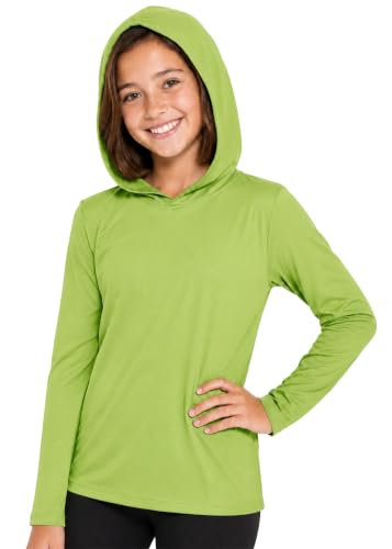 Image of Shirts for Girls Long Sleeve Crew Neck Top, Hoodie or 3 /4 Sleeve Soft Stretch Kids Lightweight Size 2-16