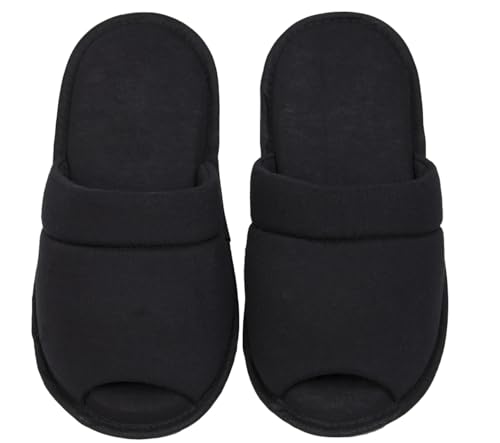 Chinelo Pantufa Masculina Aberta Em Meia Malha (43-44, Preto)