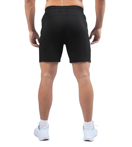 Fioboc Mens Shorts Casual Drawstring Stretch Waist Summer Gym Shorts with Pockets Cotton Blend M-3XL3