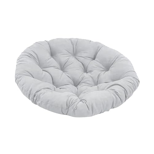 OPIGJUFD cojín para Silla Colgante Cojín de Asiento Acolchado Redondo 50 cm con Forma Huevo, cojín Silla Colgante versátil for Asientos mecedoras, Accesorios para Relax al Aire Libre(Light Gray)