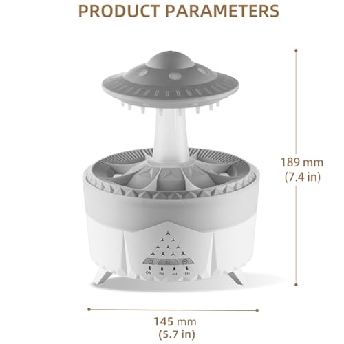 Difusor aromático eléctrico con humidificador y luz, 300 mL miniatura 4