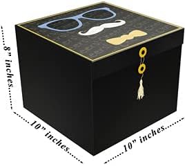 Miniatura 4 de Caja de regalo Lodi Amrita Mustache de 10 x 10 x 8 pulgadas, fácil de montar y reutilizable, no requiere pegamento, incluye papel de seda, tarjeta