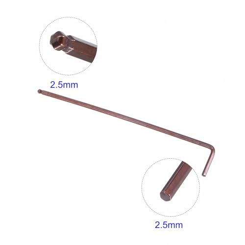 Unifizz 2.5mm Ball End Hex Key Wrench, L Shaped Long Arm Allen Wrench S2 Steel Repairing Tool, Metric 2 Pcs - Image 3
