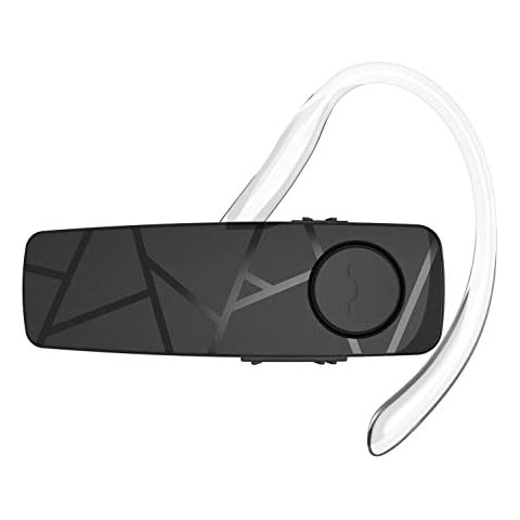 TELLUR Vox 55 Bluetooth Headset Monoaural, Hands Free Earpiece, Multipoint, Two Devices Connected Simultaneous, Iphone and Android, Black Cover