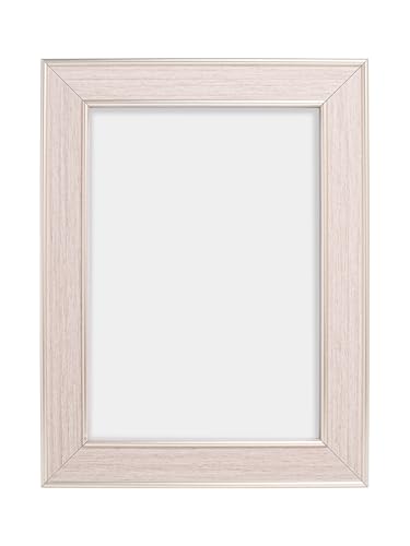 Image of GOLDEN PEACOCK Antique Light Wood Tone with Gold Trim 5x7 Inch Photo Frame | Set of 1 Elegant Wall & Tabletop Picture Frame for Home Decor and Gifting