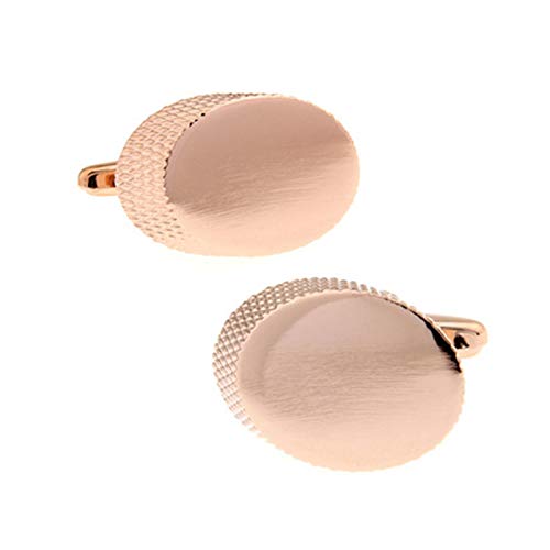 Mancuernillas KnBoB para hombre tono oro rosa elípticas clásicas miniatura 1