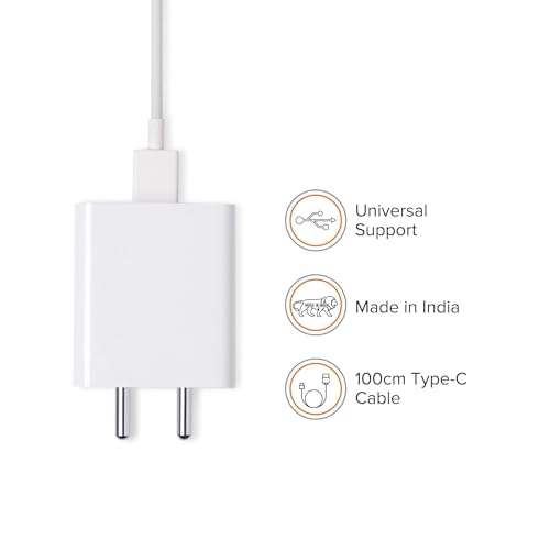 Image of Original 33W Fast USB Type C Charger Combo|Compatible for Mi Xiaomi Mobile,Power Banks|Fast Charging|(Adapter + USB to Type C Cable)|White
